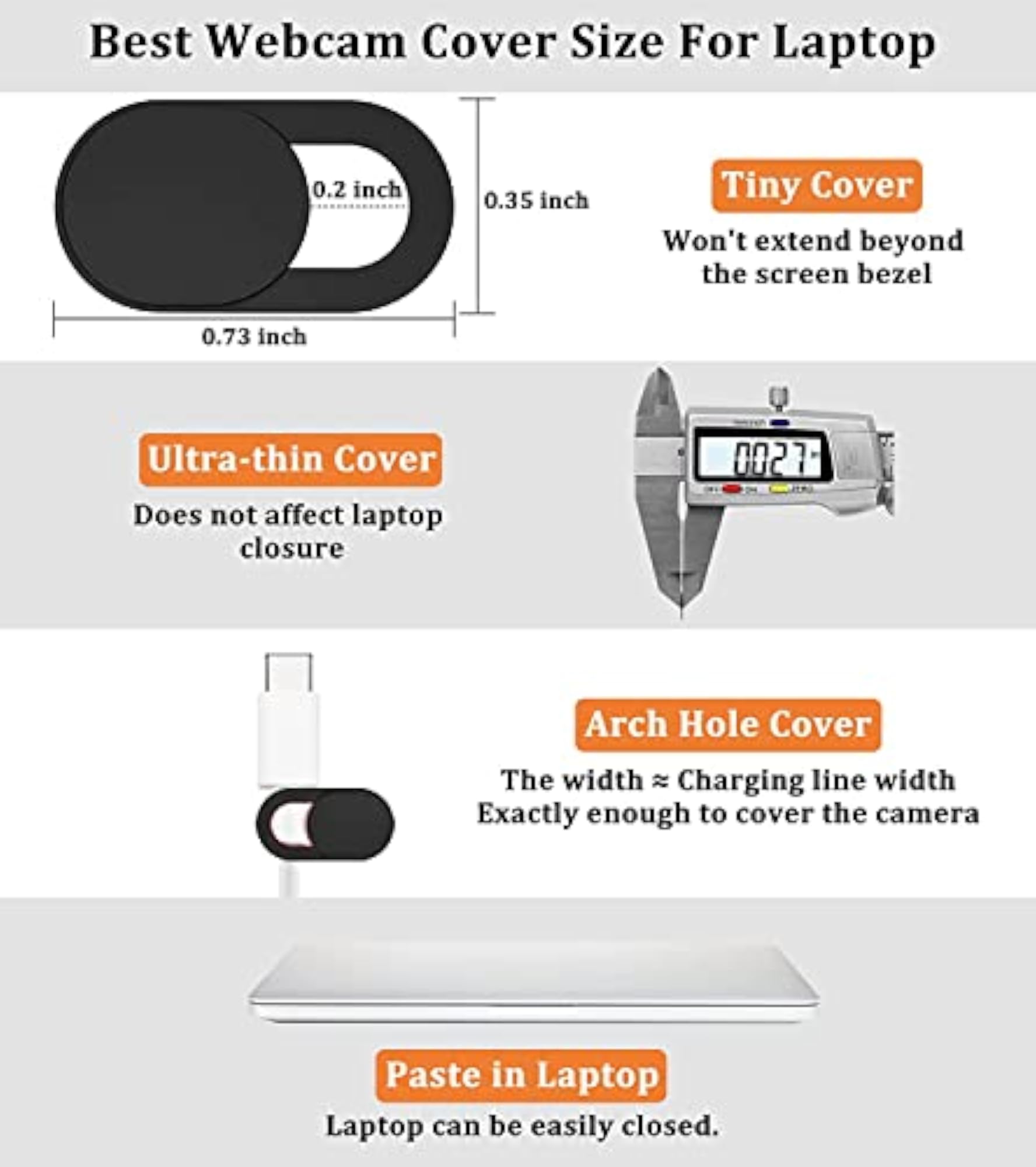 Webcam Cover (3 Pack) for Laptop and Devices